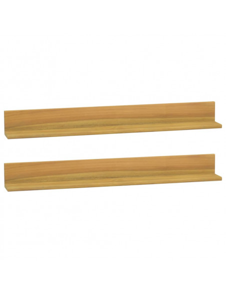 Mensole da Parete 2 pz 90x10x10 cm in Legno Massello di Teak