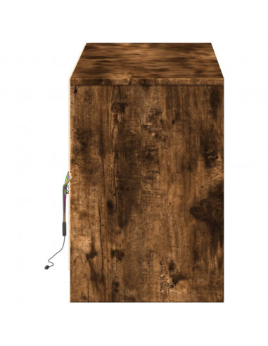 Mobile Porta TV con LED Rovere Fumo 140x34x50cm in Truciolato