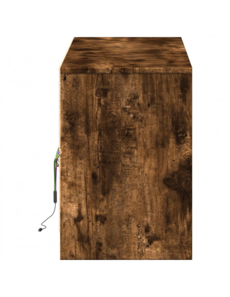 Mobile Porta TV con LED Rovere Fumo 140x34x50cm in Truciolato