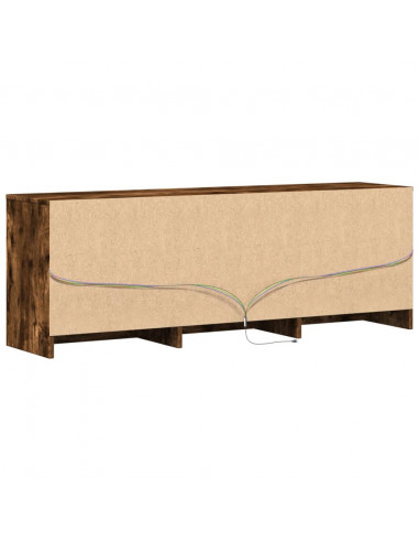 Mobile Porta TV con LED Rovere Fumo 140x34x50cm in Truciolato