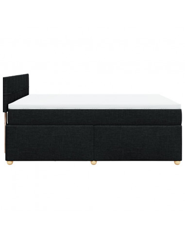 Giroletto a Molle con Materasso Nero 140x190 cm in Tessuto