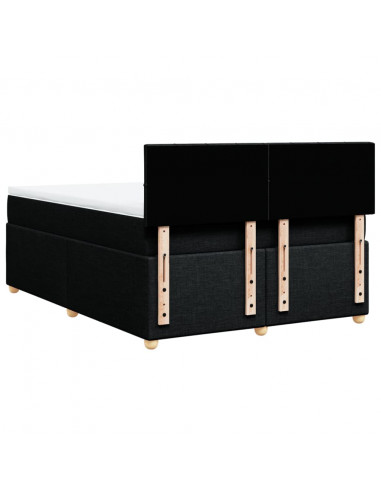 Giroletto a Molle con Materasso Nero 140x190 cm in Tessuto