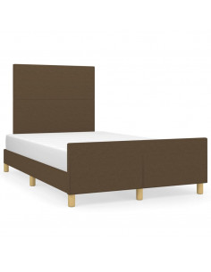 Giroletto con Testiera Marrone Scuro 120x190 cm in Tessuto 2