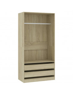 Armadio Rovere Sonoma 100x50x200 cm in Legno Multistrato 2