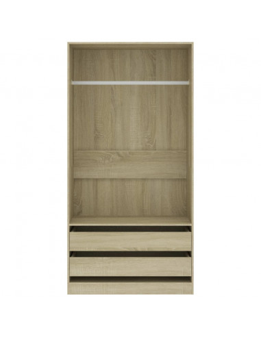 Armadio Rovere Sonoma 100x50x200 cm in Legno Multistrato