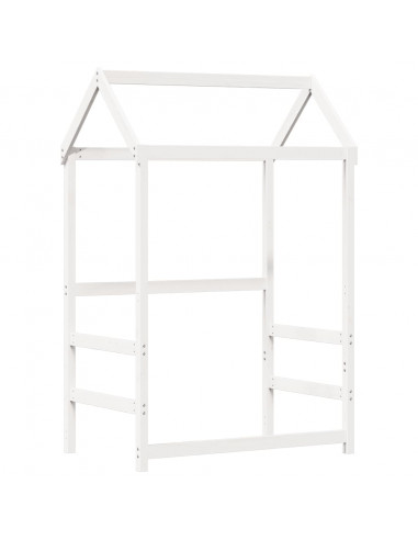 Giroletto con Tetto Bianco 75x190 cm Legno Massello di Pino