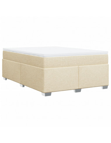 Giroletto a Molle con Materasso Crema 140x200 cm in Tessuto