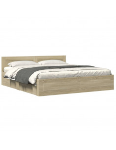 Giroletto Testiera Rovere Sonoma 180x200 cm Legno Multistrato 2