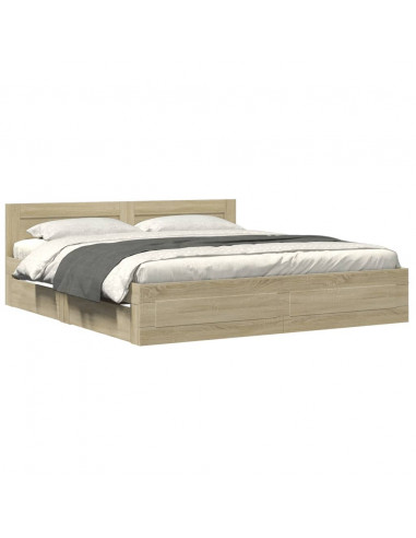 Giroletto Testiera Rovere Sonoma 180x200 cm Legno Multistrato