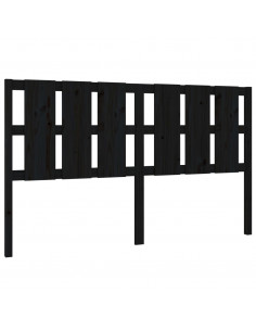 Testiera Letto Nera 165,5x4x100 cm in Legno Massello di Pino 2