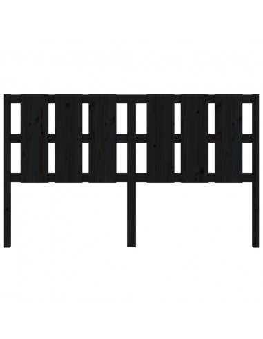 Testiera Letto Nera 165,5x4x100 cm in Legno Massello di Pino