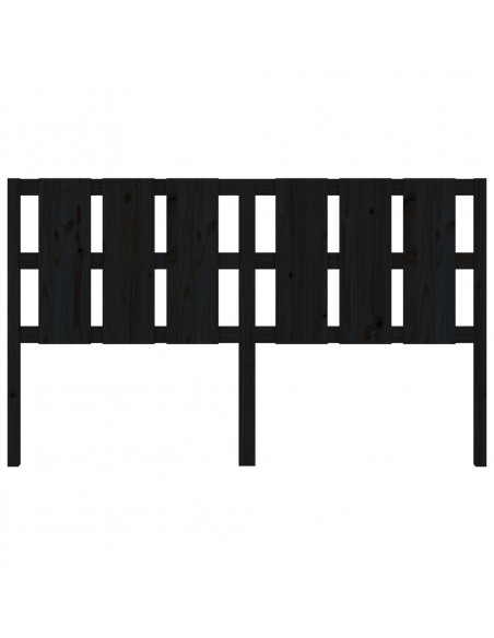 Testiera Letto Nera 165,5x4x100 cm in Legno Massello di Pino