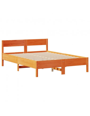 Letto senza Materasso Marrone Cera 120x200 cm in Legno di Pino