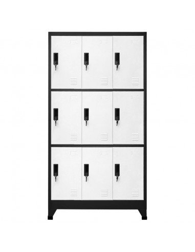 Armadietto con Serratura Antracite e Bianco 90x45x180cm Acciaio