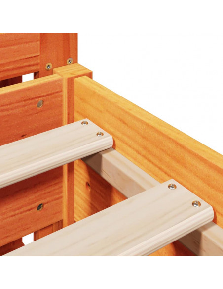 Letto senza Materasso Marrone Cera 120x200 cm in Legno di Pino