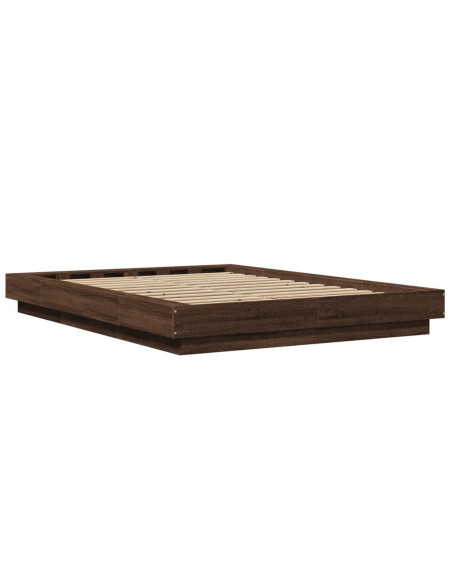 Giroletto Luci LED Rovere Marrone 120x200 cm Legno Multistrato