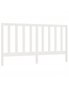 Testiera per Letto Bianca 206x4x100 cm Legno Massello di Pino 2