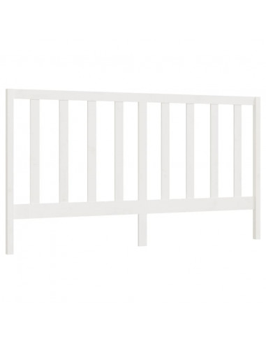 Testiera per Letto Bianca 206x4x100 cm Legno Massello di Pino