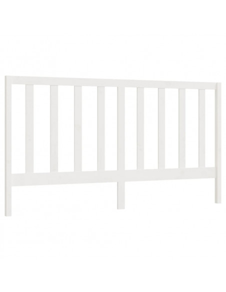 Testiera per Letto Bianca 206x4x100 cm Legno Massello di Pino