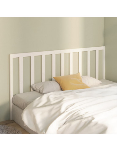 Testiera per Letto Bianca 206x4x100 cm Legno Massello di Pino
