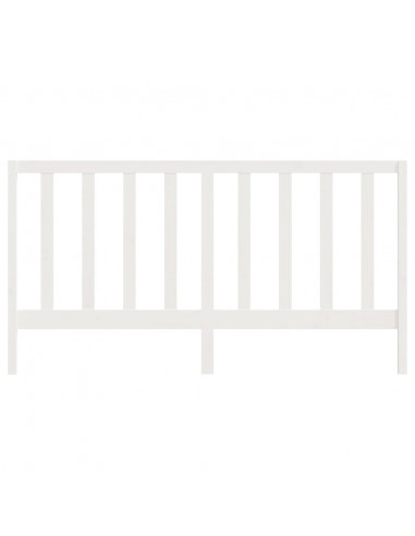 Testiera per Letto Bianca 206x4x100 cm Legno Massello di Pino