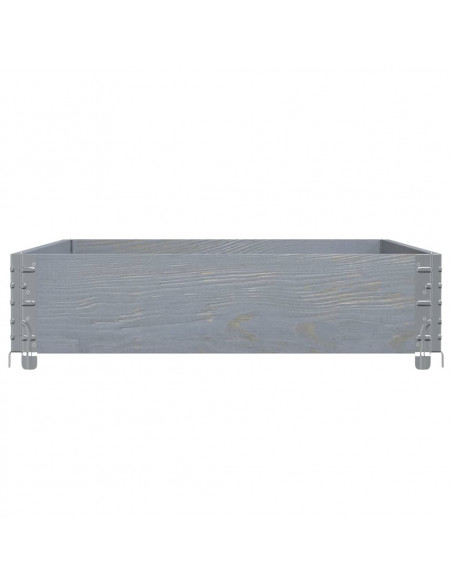 Paretale per Pallet Grigio 120x80 cm in Legno Massello di Pino