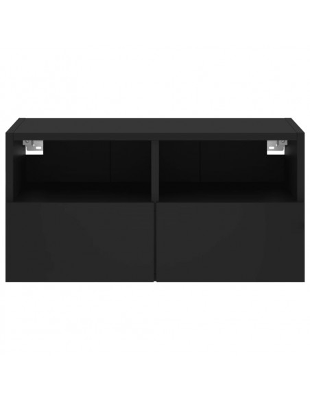 Mobile TV a Parete Nero 60x30x30 cm in Legno Multistrato