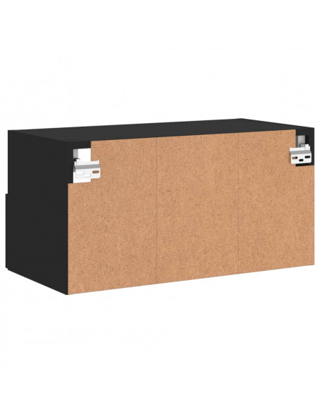 Mobile TV a Parete Nero 60x30x30 cm in Legno Multistrato