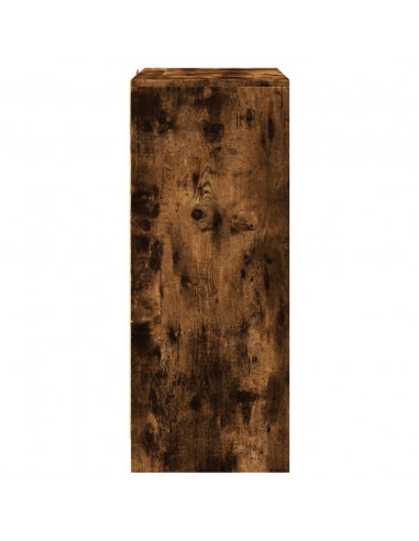 Credenza con LED Rovere Fumo 77x34x85 cm in Legno Multistrato