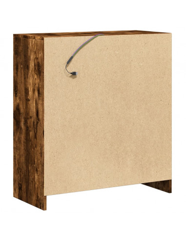 Credenza con LED Rovere Fumo 77x34x85 cm in Legno Multistrato