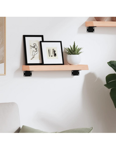 Ripiano a Parete 40x10x4 cm Legno Massello Rovere Non Trattato