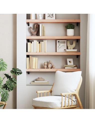 Ripiano a Parete 100x20x6 cm Legno Massello Rovere Non Trattato