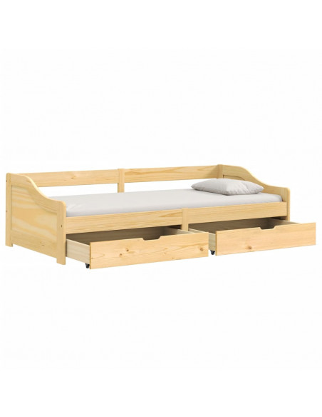 Dormeuse 2 Cassetti 90x200 cm Legno Massello Pino IRUN