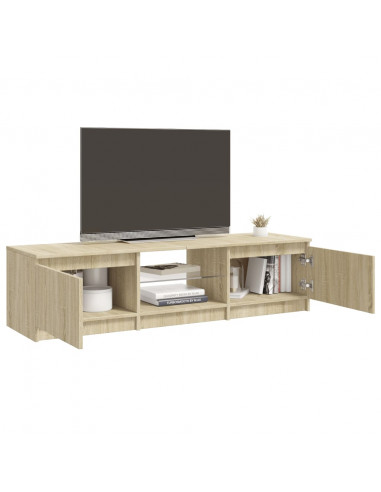 Mobile Porta TV con Luci LED Rovere Sonoma 140x40x35,5 cm
