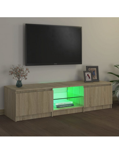 Mobile Porta TV con Luci LED Rovere Sonoma 140x40x35,5 cm