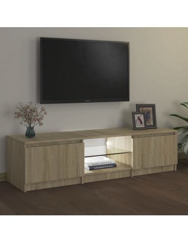 Mobile Porta TV con Luci LED Rovere Sonoma 140x40x35,5 cm