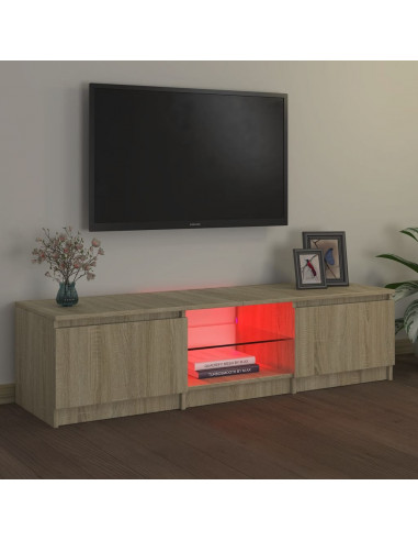 Mobile Porta TV con Luci LED Rovere Sonoma 140x40x35,5 cm
