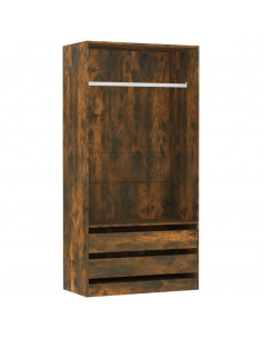 Armadio Rovere Fumo 100x50x200 cm in Legno Multistrato 2