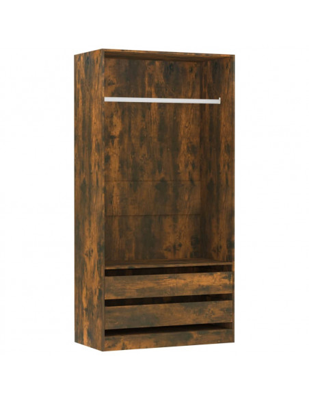 Armadio Rovere Fumo 100x50x200 cm in Legno Multistrato