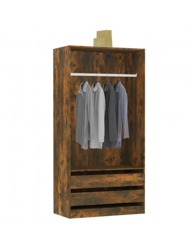 Armadio Rovere Fumo 100x50x200 cm in Legno Multistrato