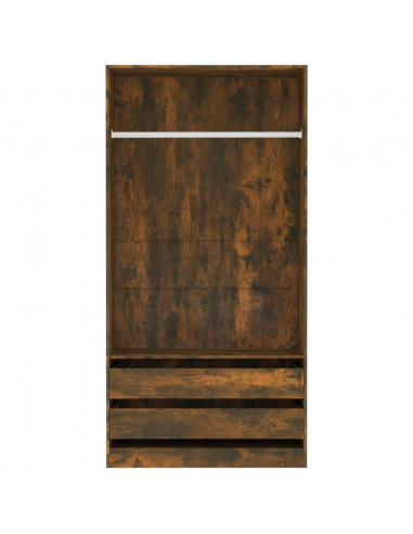 Armadio Rovere Fumo 100x50x200 cm in Legno Multistrato
