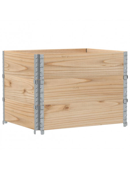 Paretali per Pallet 3 pz 80x60 cm in Legno Massello di Pino