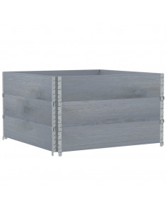 Paretali per Pallet 3pz Grigi 100x100cm Legno Massello di Pino 2