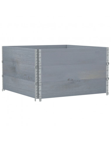 Paretali per Pallet 3pz Grigi 100x100cm Legno Massello di Pino