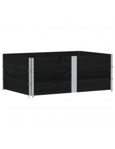 Paretali per Pallet 3 pz Neri 150x100cm Legno Massello di Pino 2