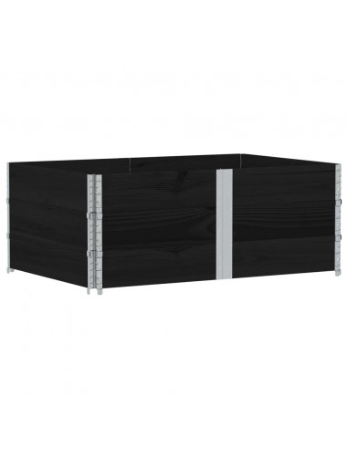 Paretali per Pallet 3 pz Neri 150x100cm Legno Massello di Pino