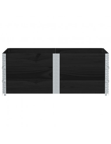 Paretali per Pallet 3 pz Neri 150x100cm Legno Massello di Pino