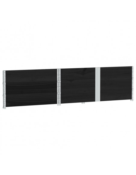 Paretali per Pallet 3 pz Neri 150x100cm Legno Massello di Pino