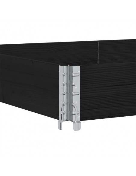 Paretali per Pallet 3 pz Neri 150x100cm Legno Massello di Pino
