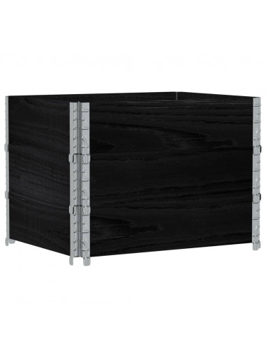 Paretali per Pallet 3 pz Neri 80x60cm in Legno Massello di Pino